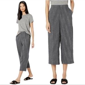 Eileen Fisher Gray Striped Wide Leg Pants